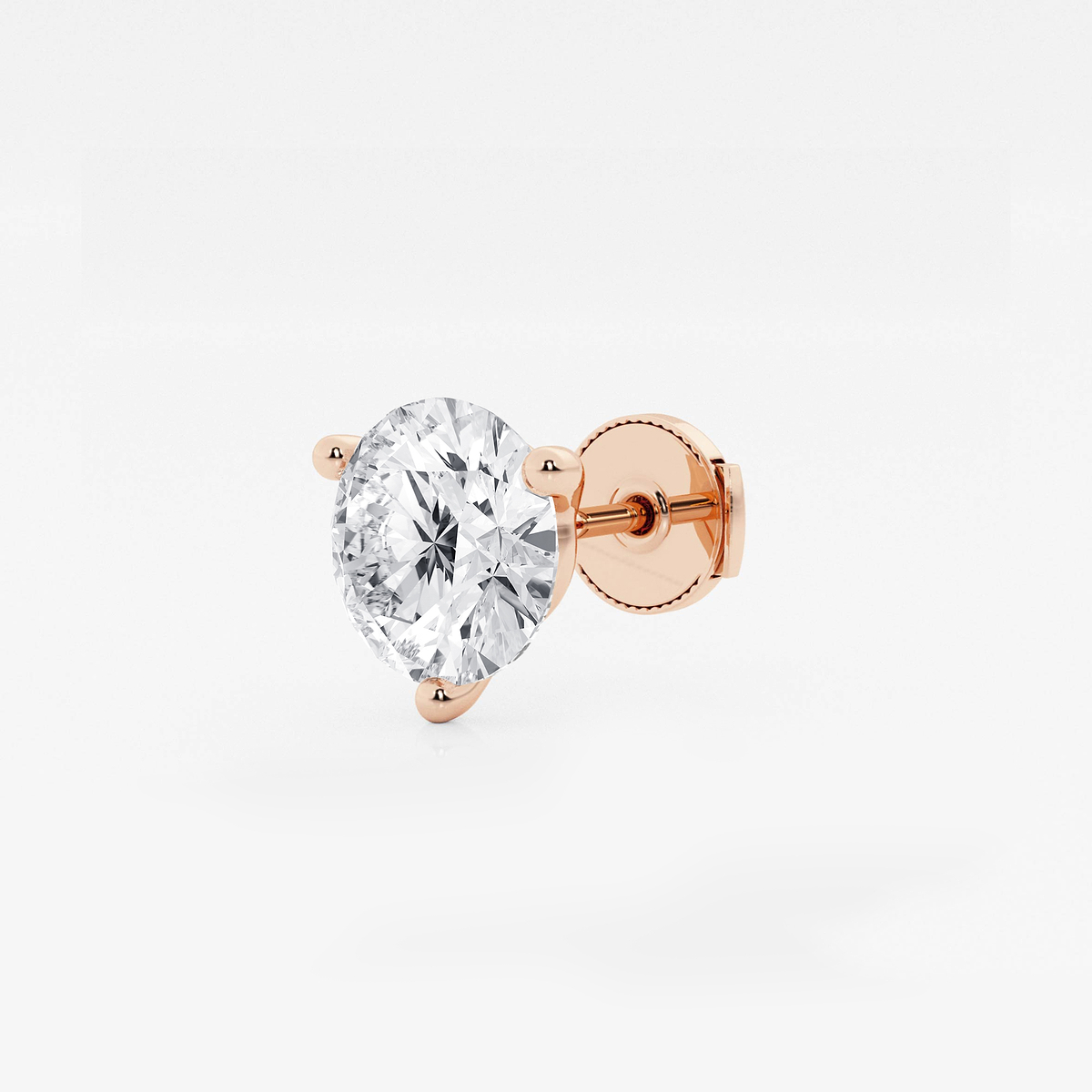 Additional Image 1 for  3 ctw Round Colorless Lab Grown Diamond Three Prong Martini Single Stud Earring