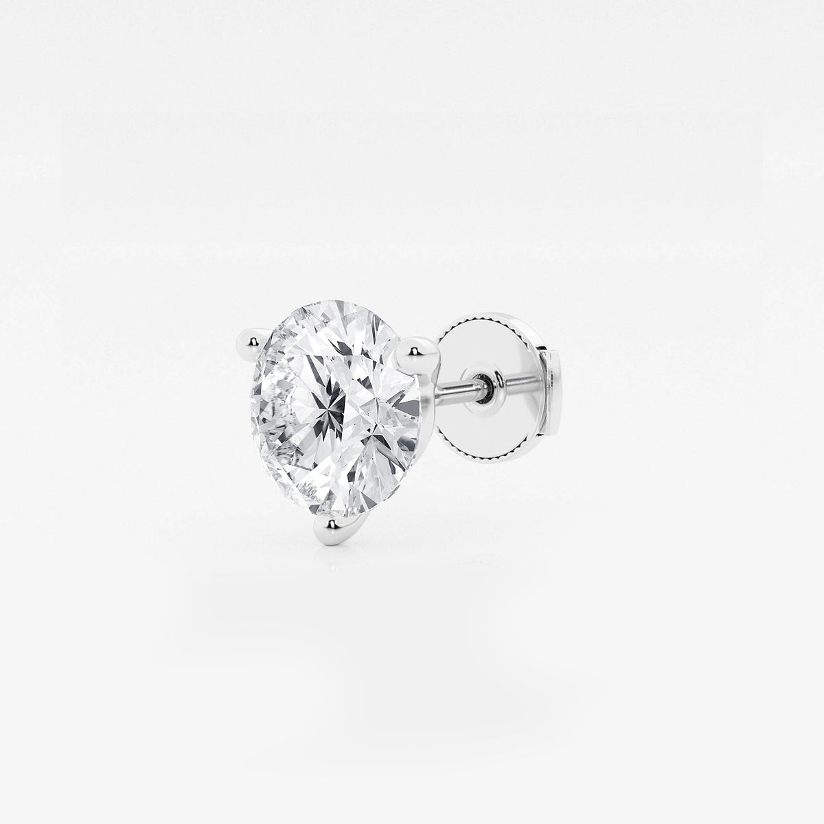 Additional Image 1 for  3 ctw Round Colorless Lab Grown Diamond Three Prong Martini Single Stud Earring