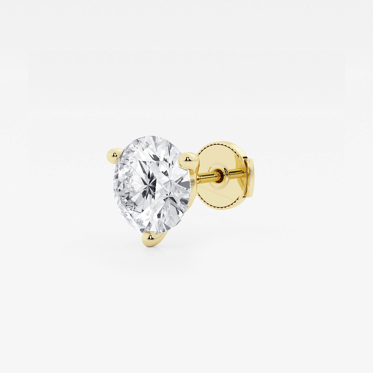 Additional Image 1 for  3 ctw Round Colorless Lab Grown Diamond Three Prong Martini Single Stud Earring