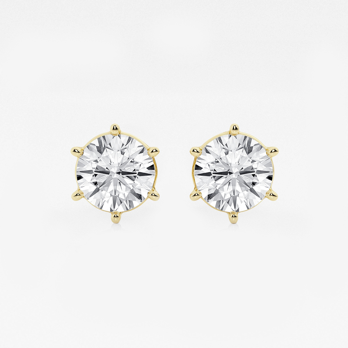 4 ctw Round Colorless Lab Grown Diamond Six Prong Stud Earrings