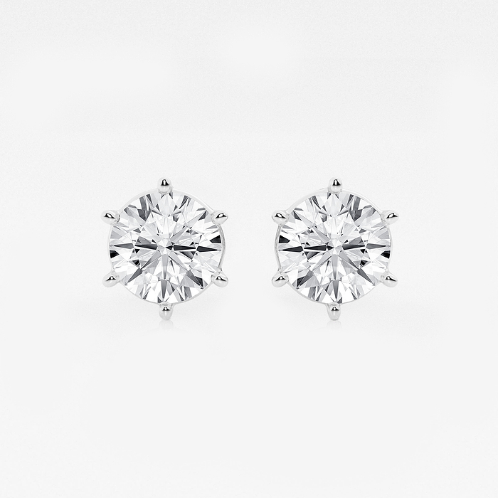 6 Prong Round Studs