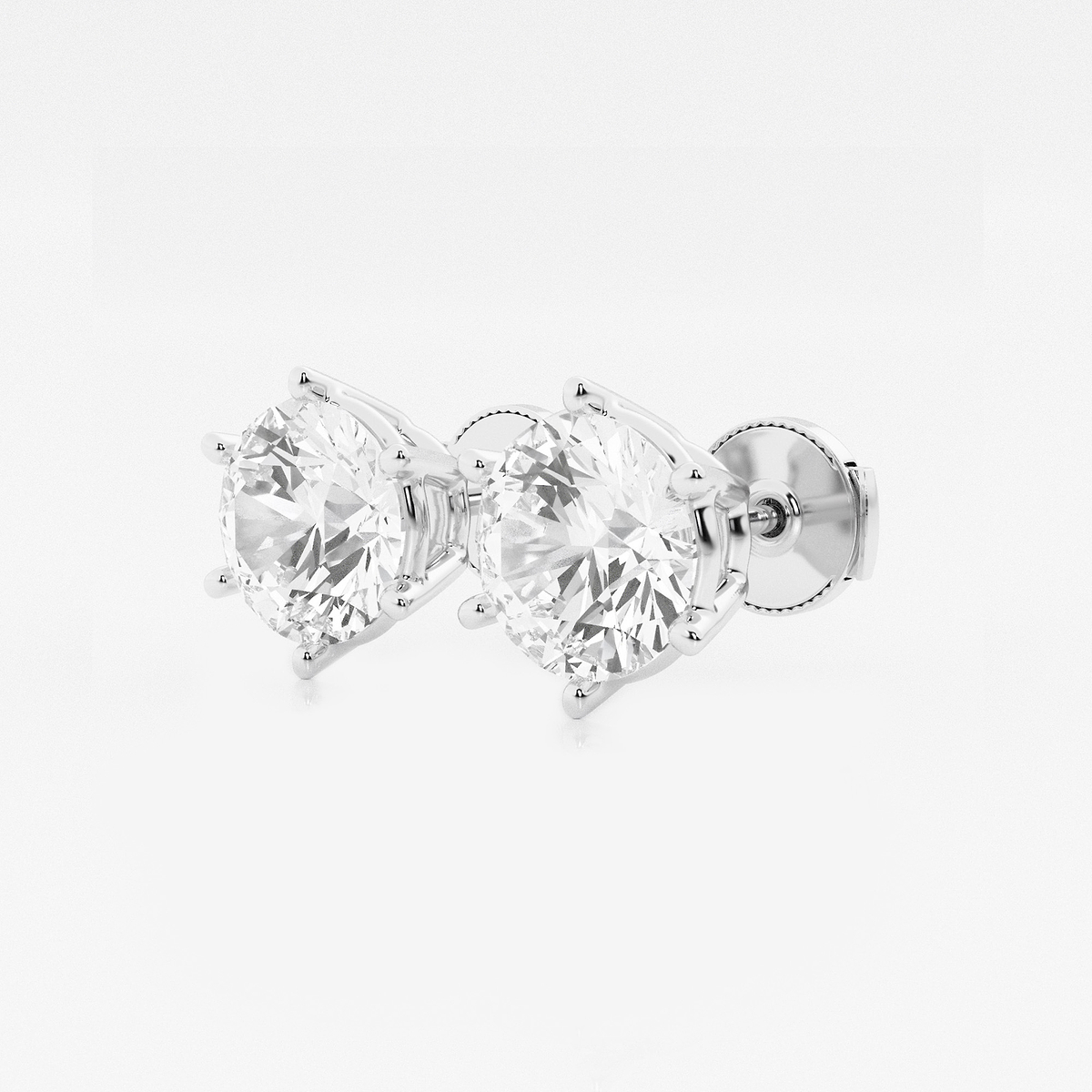 Additional Image 1 for  5 ctw Round Colorless Lab Grown Diamond Six Prong Stud Earrings