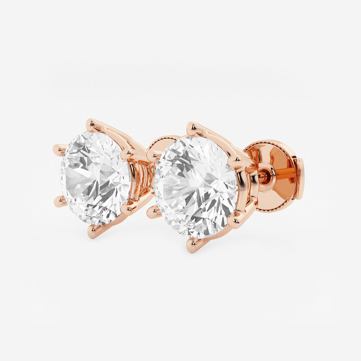 Additional Image 1 for  6 ctw Round Colorless Lab Grown Diamond Six Prong Stud Earrings
