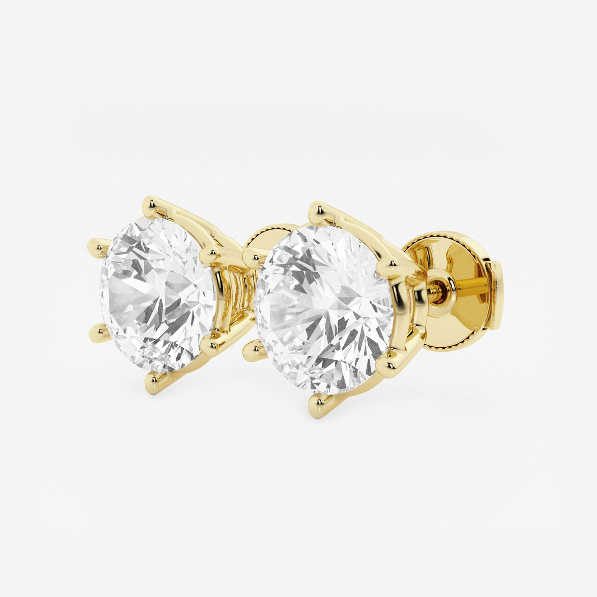 Additional Image 1 for  6 ctw Round Colorless Lab Grown Diamond Six Prong Stud Earrings