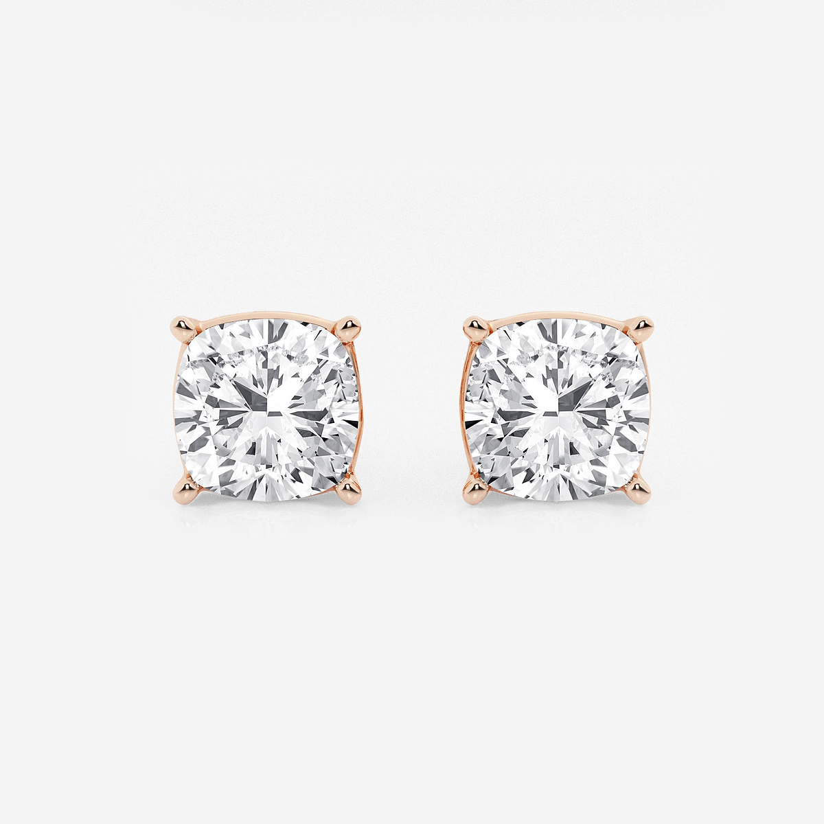 4 ctw Cushion Lab Grown Diamond Solitaire Certified Stud Earrings