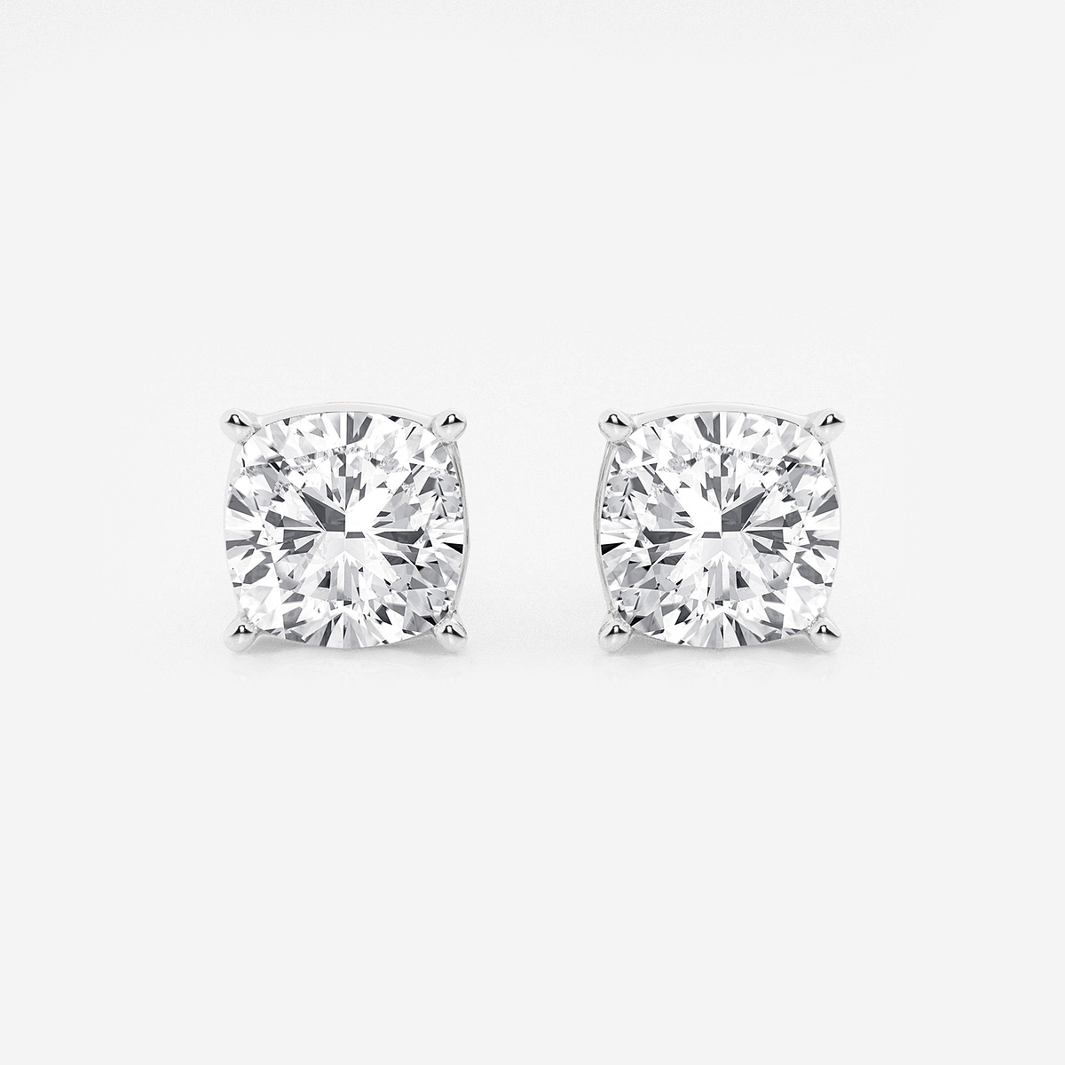 4 ctw Cushion Lab Grown Diamond Solitaire Certified Stud Earrings