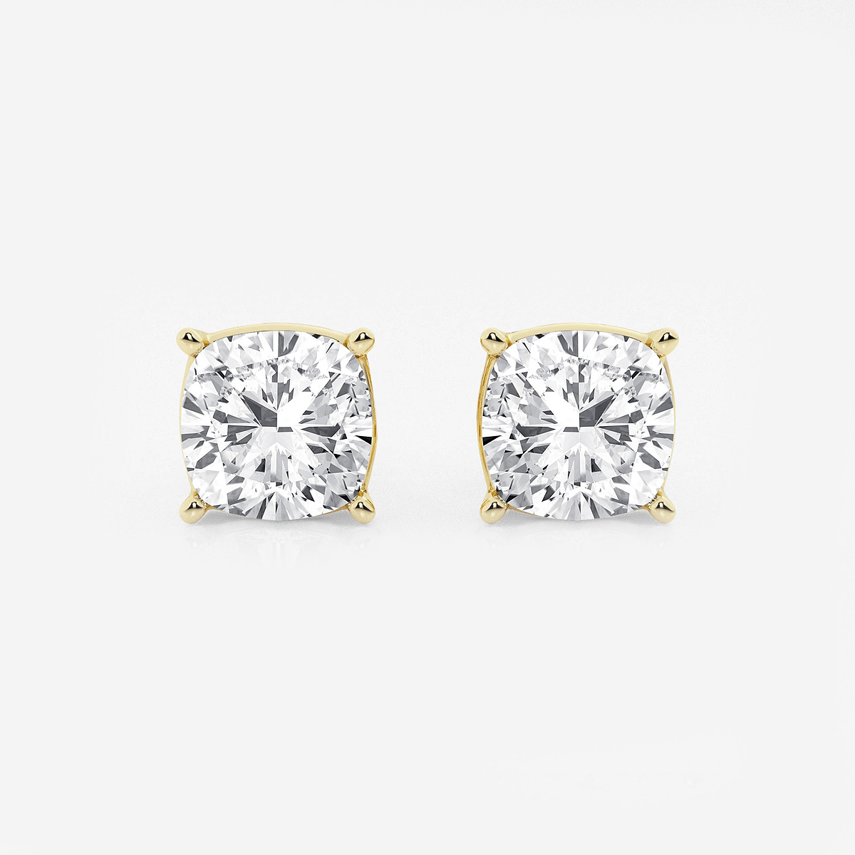 4 ctw Cushion Lab Grown Diamond Solitaire Certified Stud Earrings