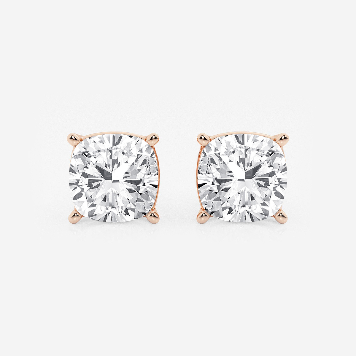 Lab Grown Diamond Carat Stud Earrings Ctw Cushion Lab Grown