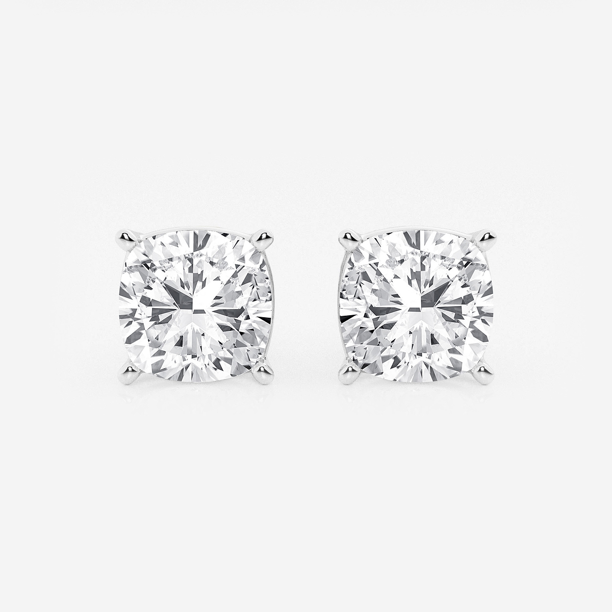 5 ctw Cushion Lab Grown Diamond Solitaire Certified Stud Earrings
