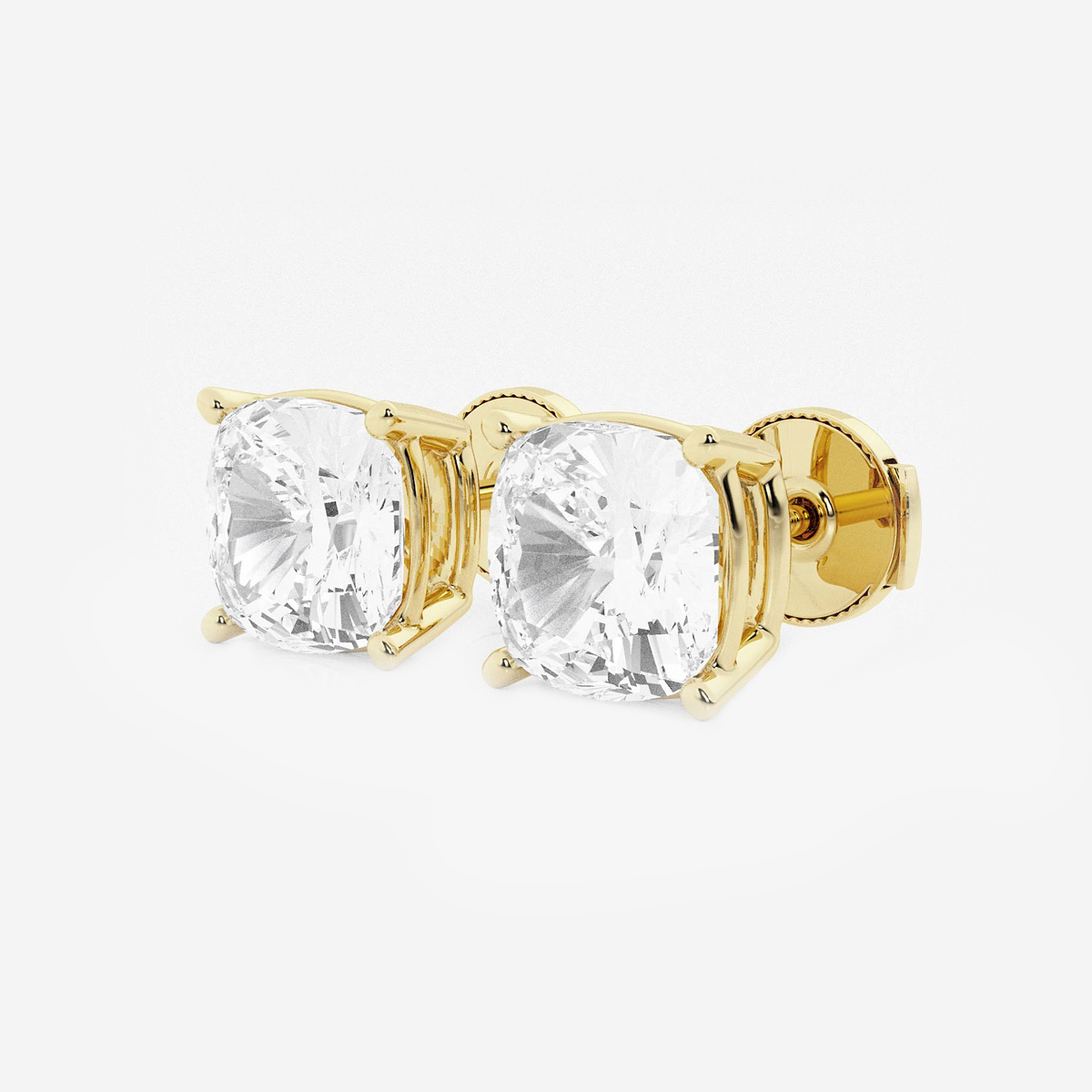 Additional Image 1 for  5 ctw Cushion Lab Grown Diamond Solitaire Certified Stud Earrings