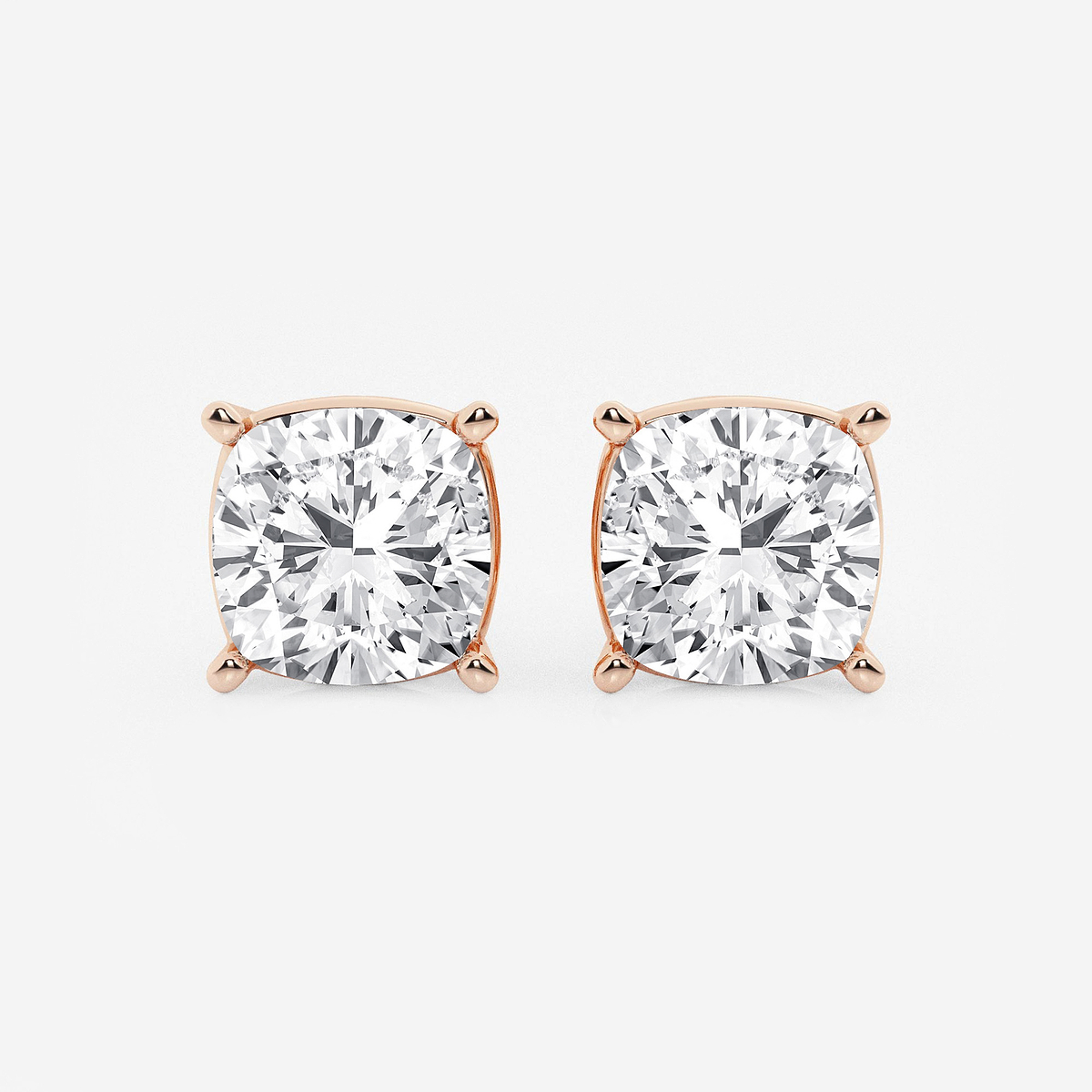 6 ctw Cushion Lab Grown Diamond Solitaire Certified Stud Earrings