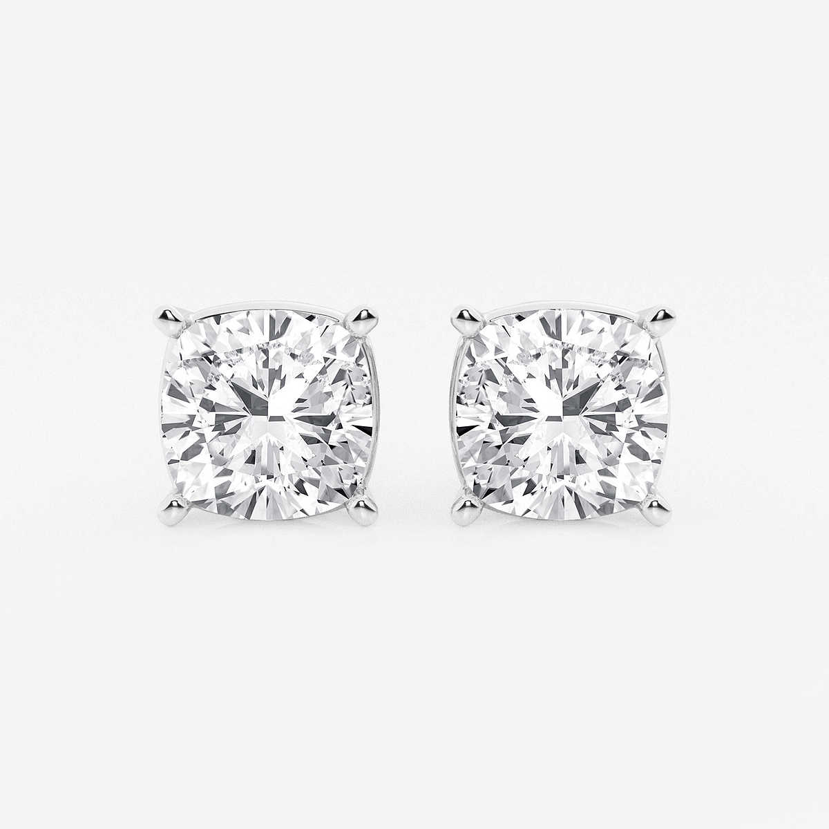 6 ctw Cushion Lab Grown Diamond Solitaire Certified Stud Earrings