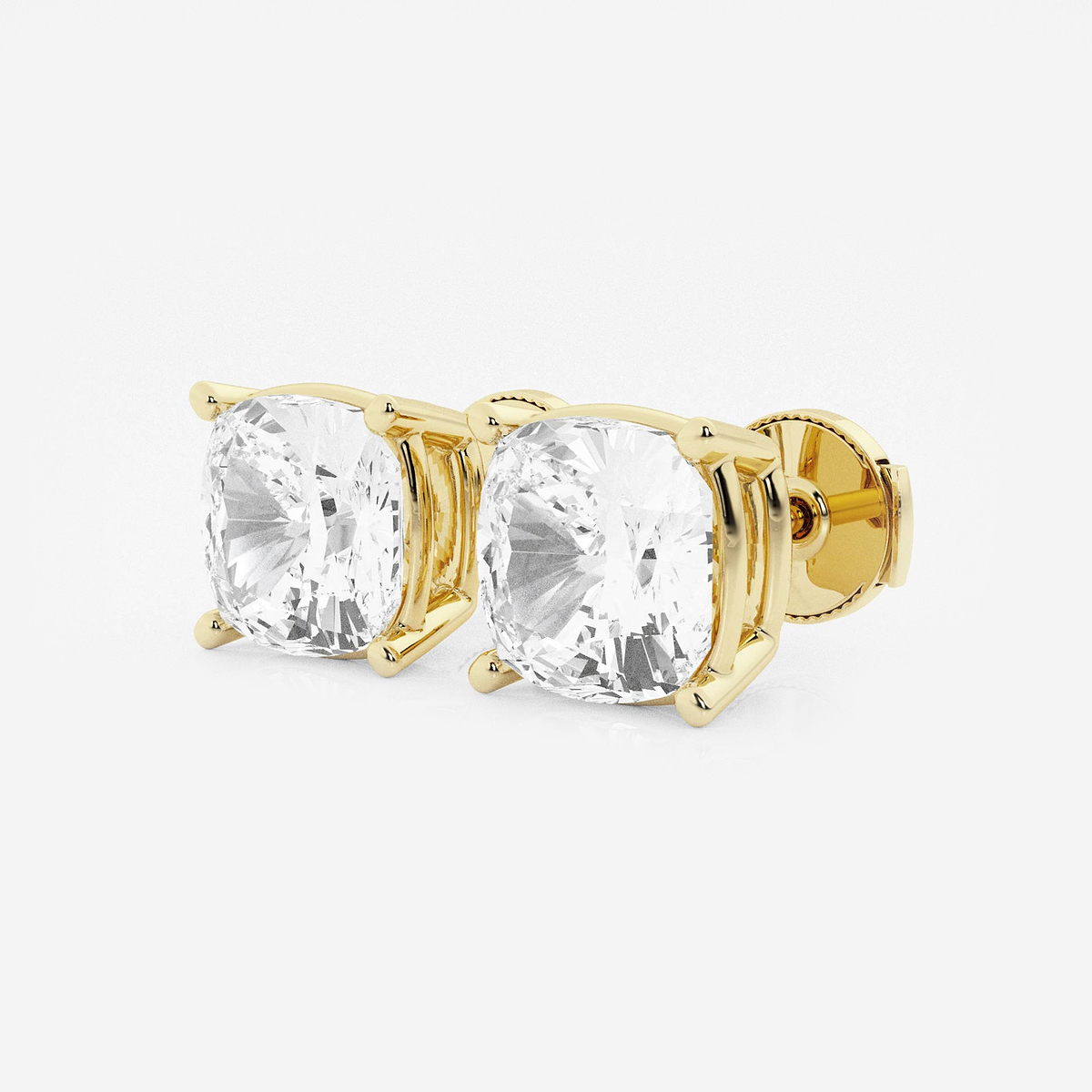Additional Image 1 for  6 ctw Cushion Lab Grown Diamond Solitaire Certified Stud Earrings