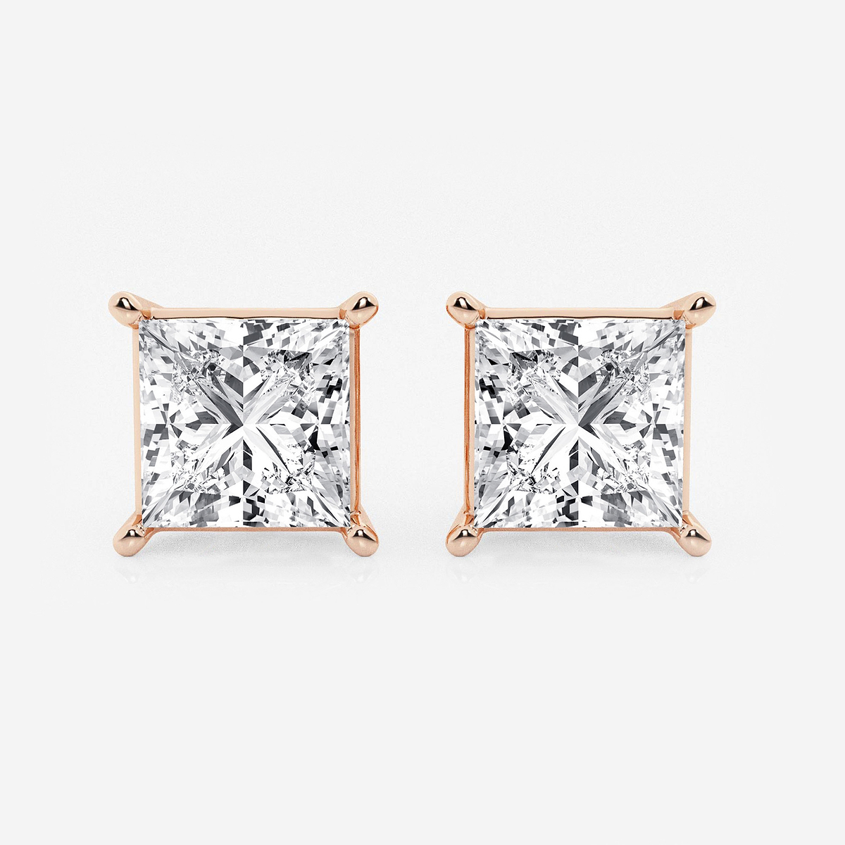 5 ctw Princess Lab Grown Diamond Solitaire Certified Stud Earrings