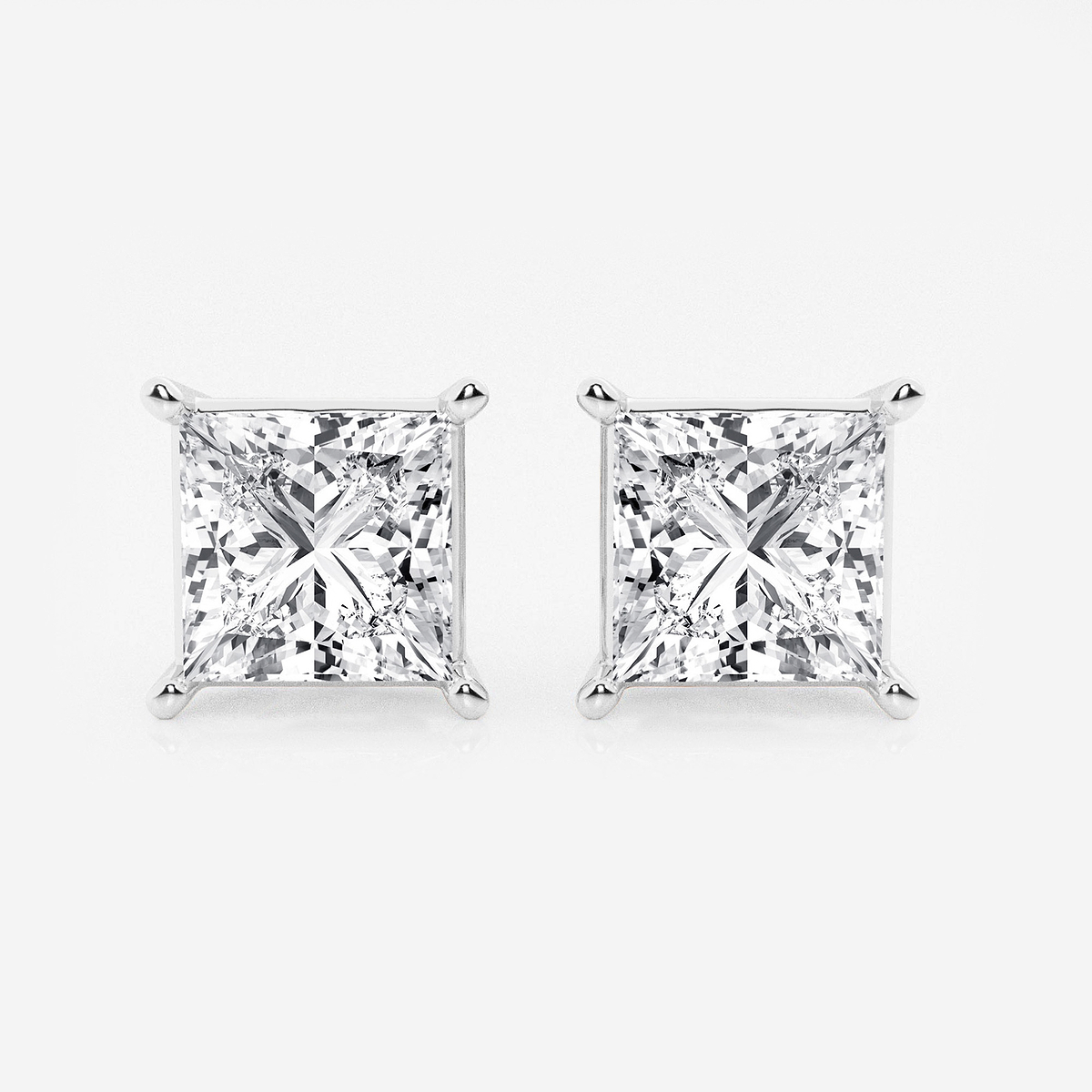 5 ctw Princess Lab Grown Diamond Solitaire Certified Stud Earrings
