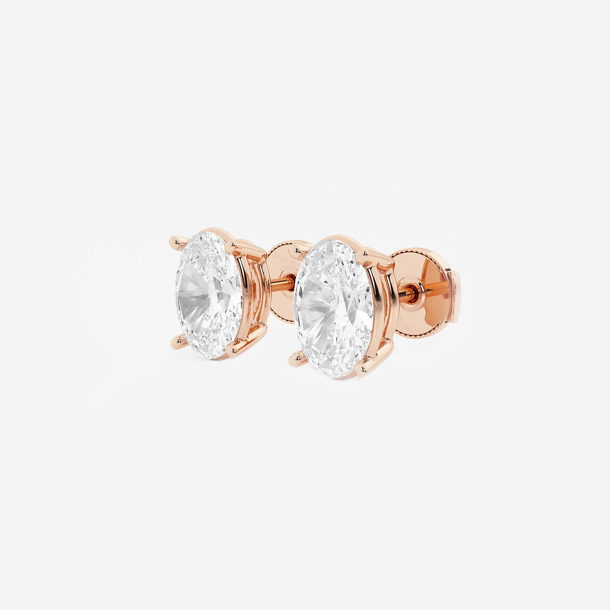 Additional Image 1 for  4 ctw Oval Lab Grown Diamond Solitaire Certified Stud Earrings