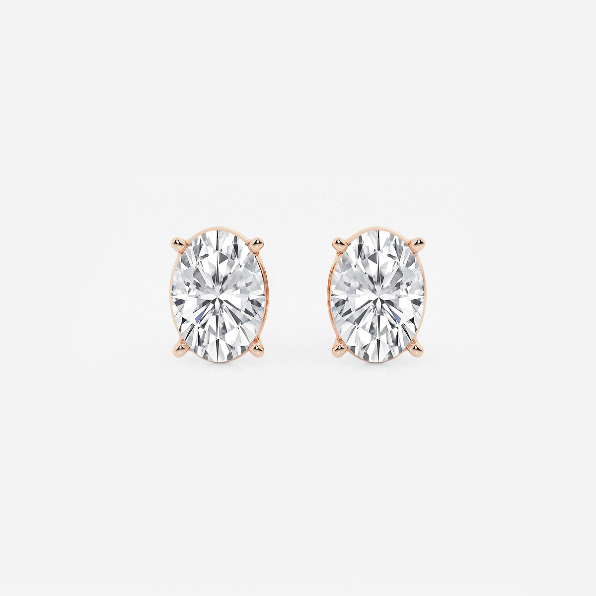 4 ctw Oval Lab Grown Diamond Solitaire Certified Stud Earrings