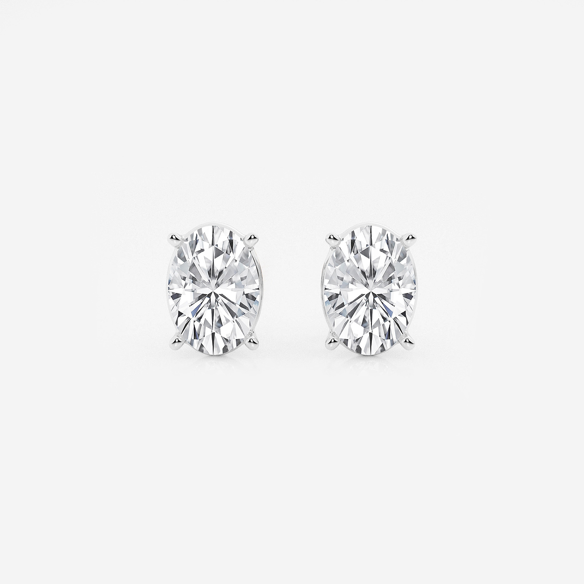 4 ctw Oval Lab Grown Diamond Solitaire Certified Stud Earrings