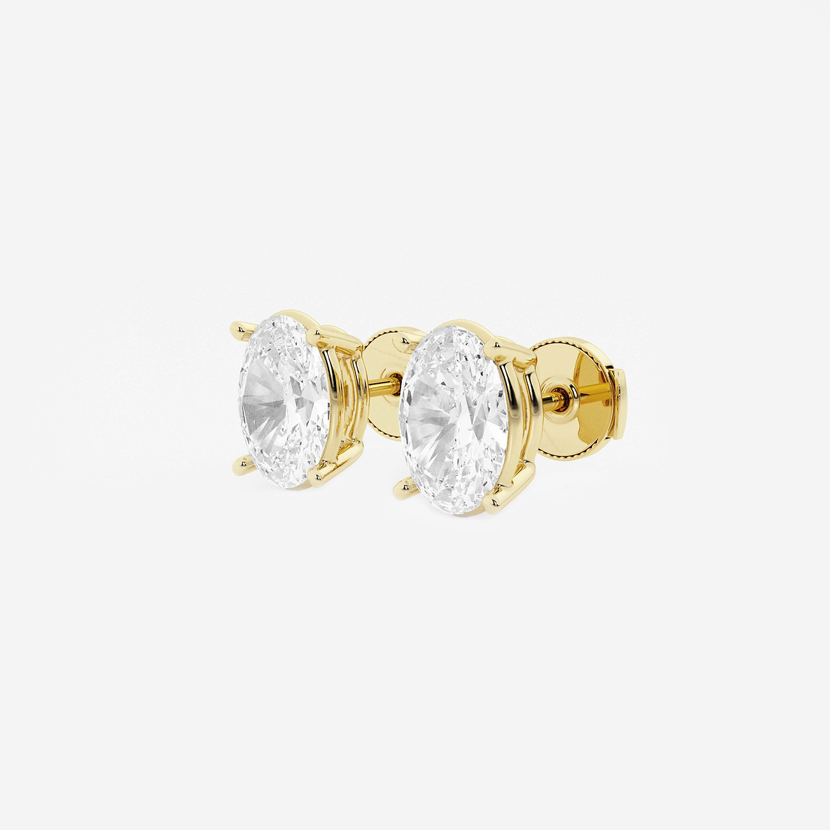 Additional Image 1 for  4 ctw Oval Lab Grown Diamond Solitaire Certified Stud Earrings