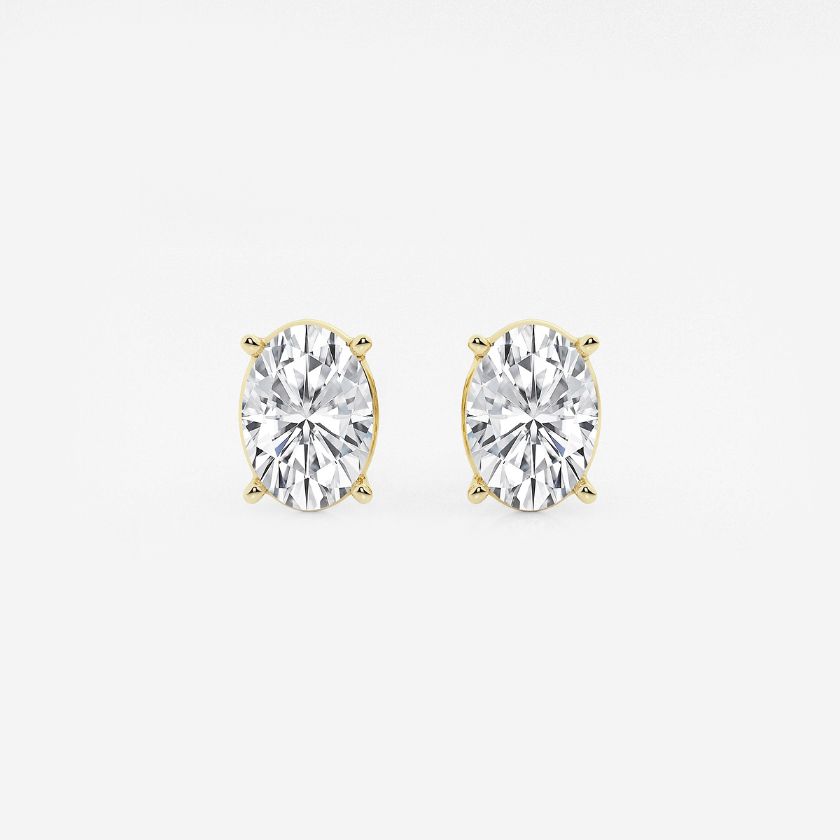 4 ctw Oval Lab Grown Diamond Solitaire Certified Stud Earrings