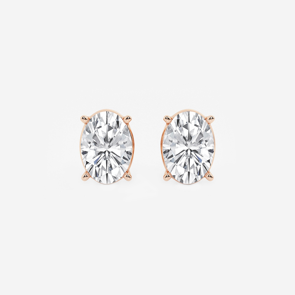 5 ctw Oval Lab Grown Diamond Solitaire Certified Stud Earrings