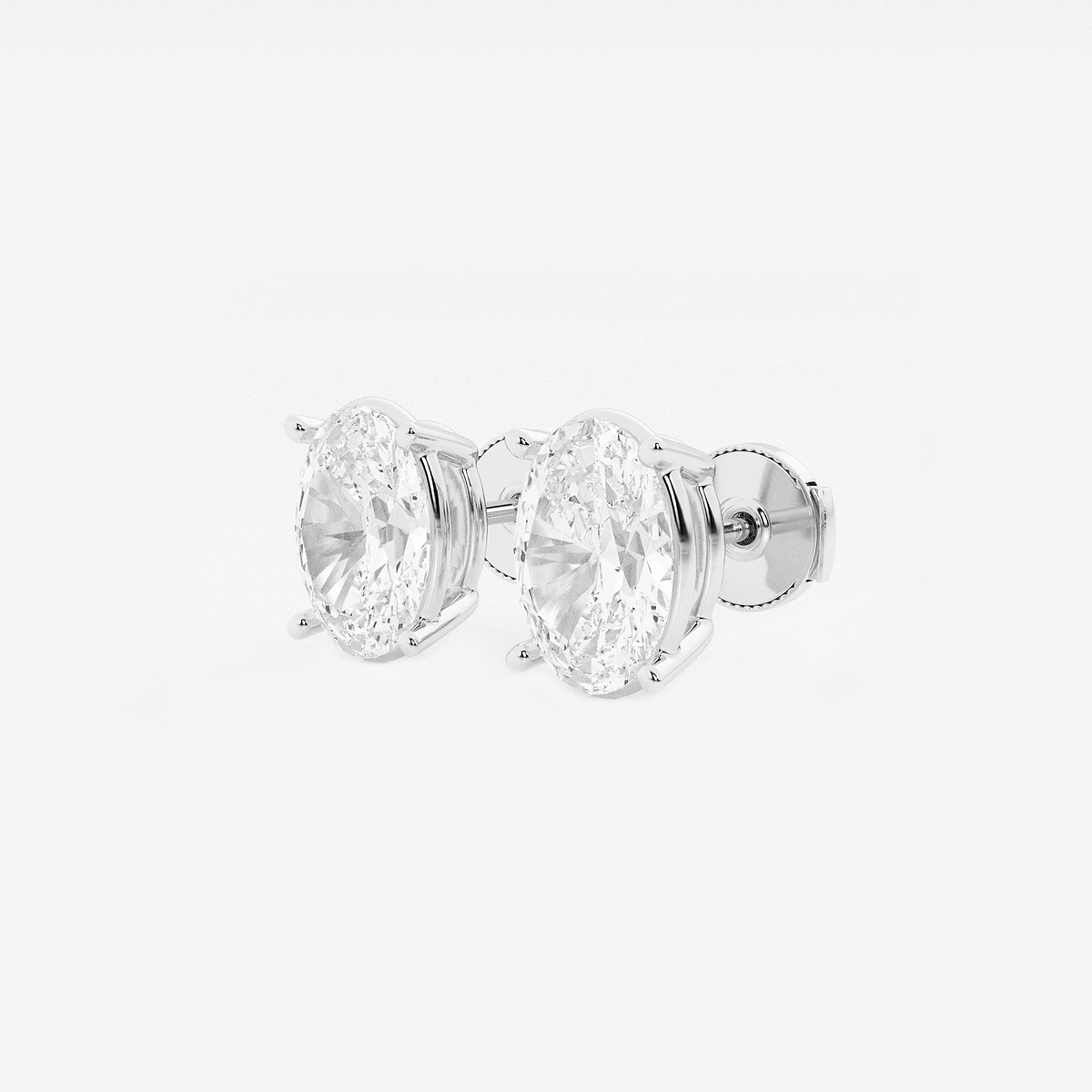 Additional Image 1 for  5 ctw Oval Lab Grown Diamond Solitaire Certified Stud Earrings