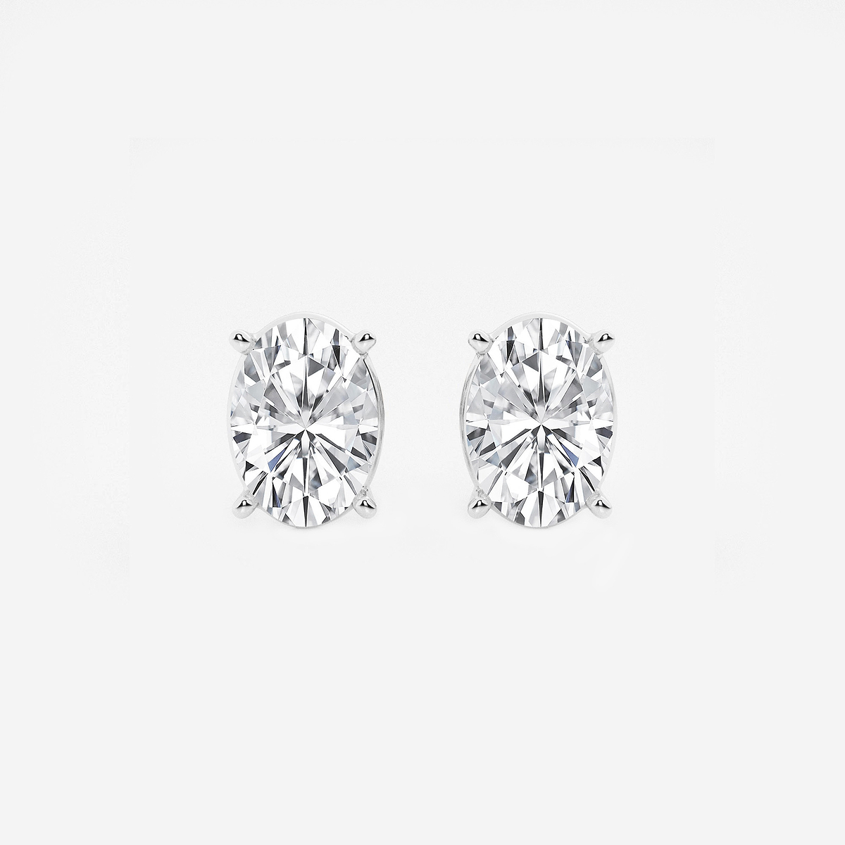 5 ctw Oval Lab Grown Diamond Solitaire Certified Stud Earrings