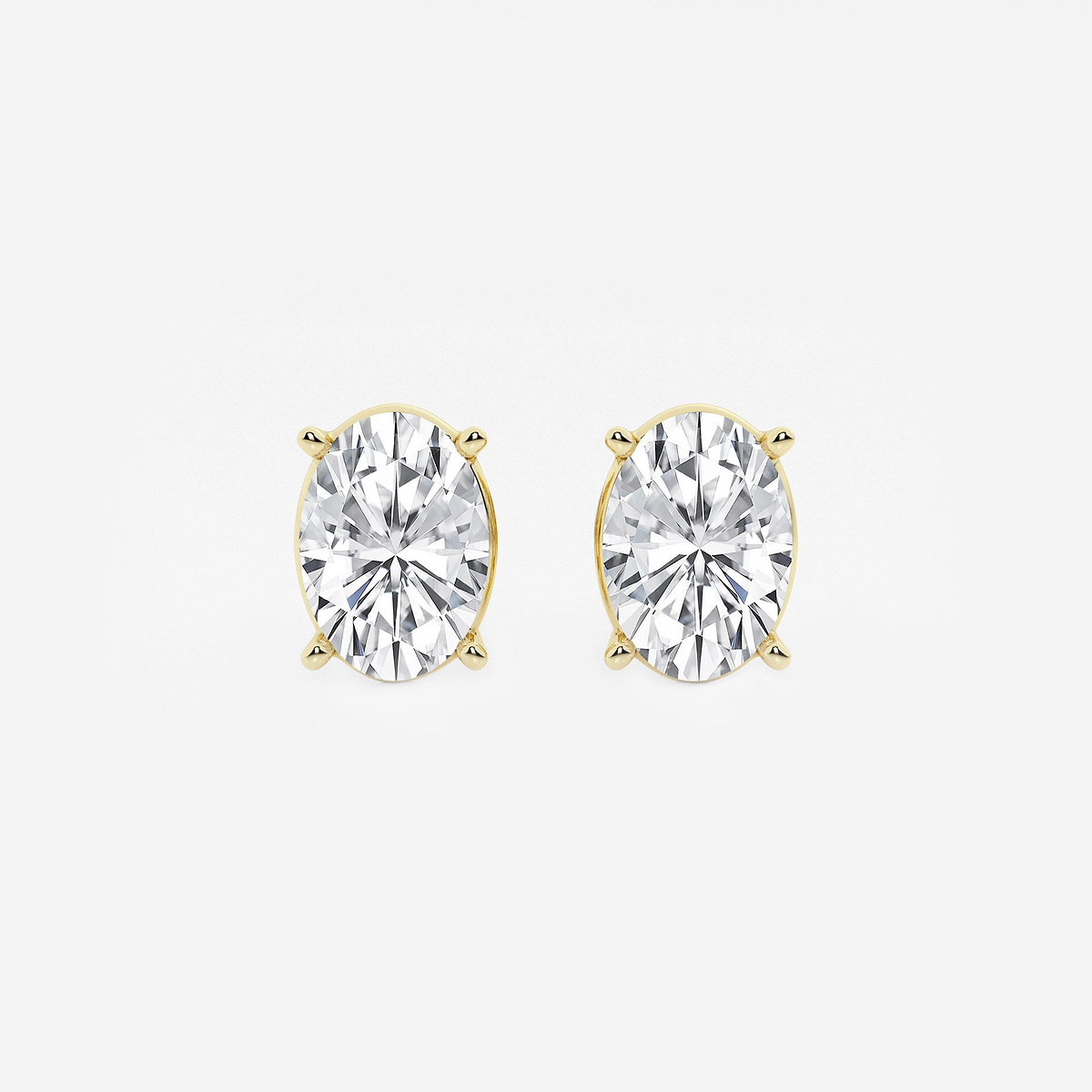 5 ctw Oval Lab Grown Diamond Solitaire Certified Stud Earrings