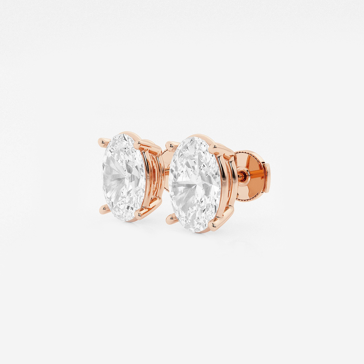 Additional Image 1 for  6 ctw Oval Lab Grown Diamond Solitaire Certified Stud Earrings