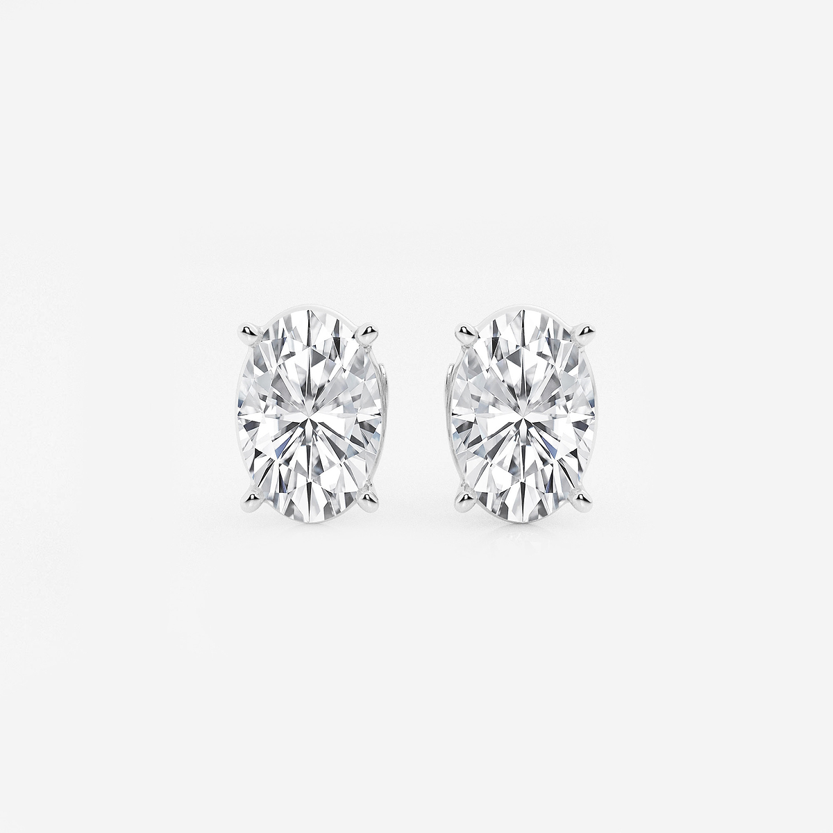 8 ctw Oval Lab Grown Diamond Solitaire Certified Stud Earrings
