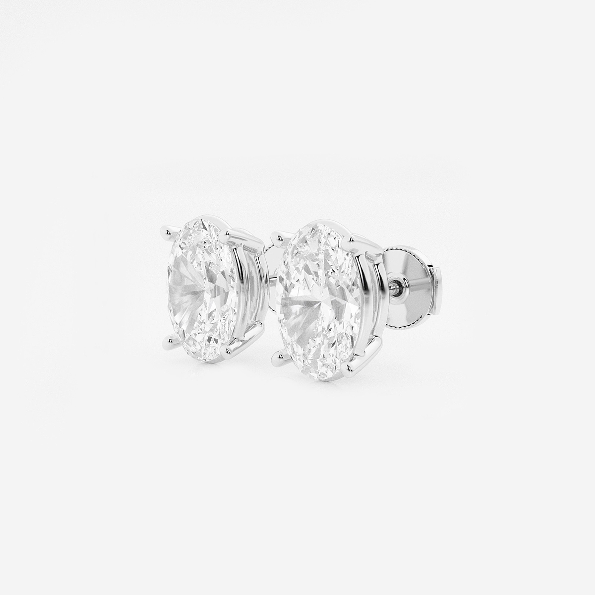 Additional Image 1 for  6 ctw Oval Lab Grown Diamond Solitaire Certified Stud Earrings