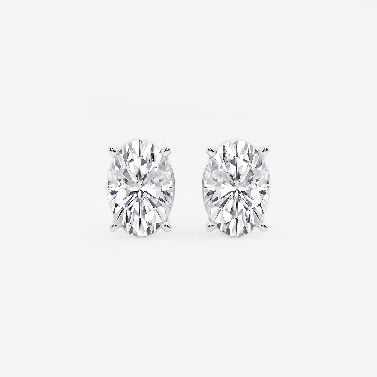 6 ctw Oval Lab Grown Diamond Solitaire Certified Stud Earrings