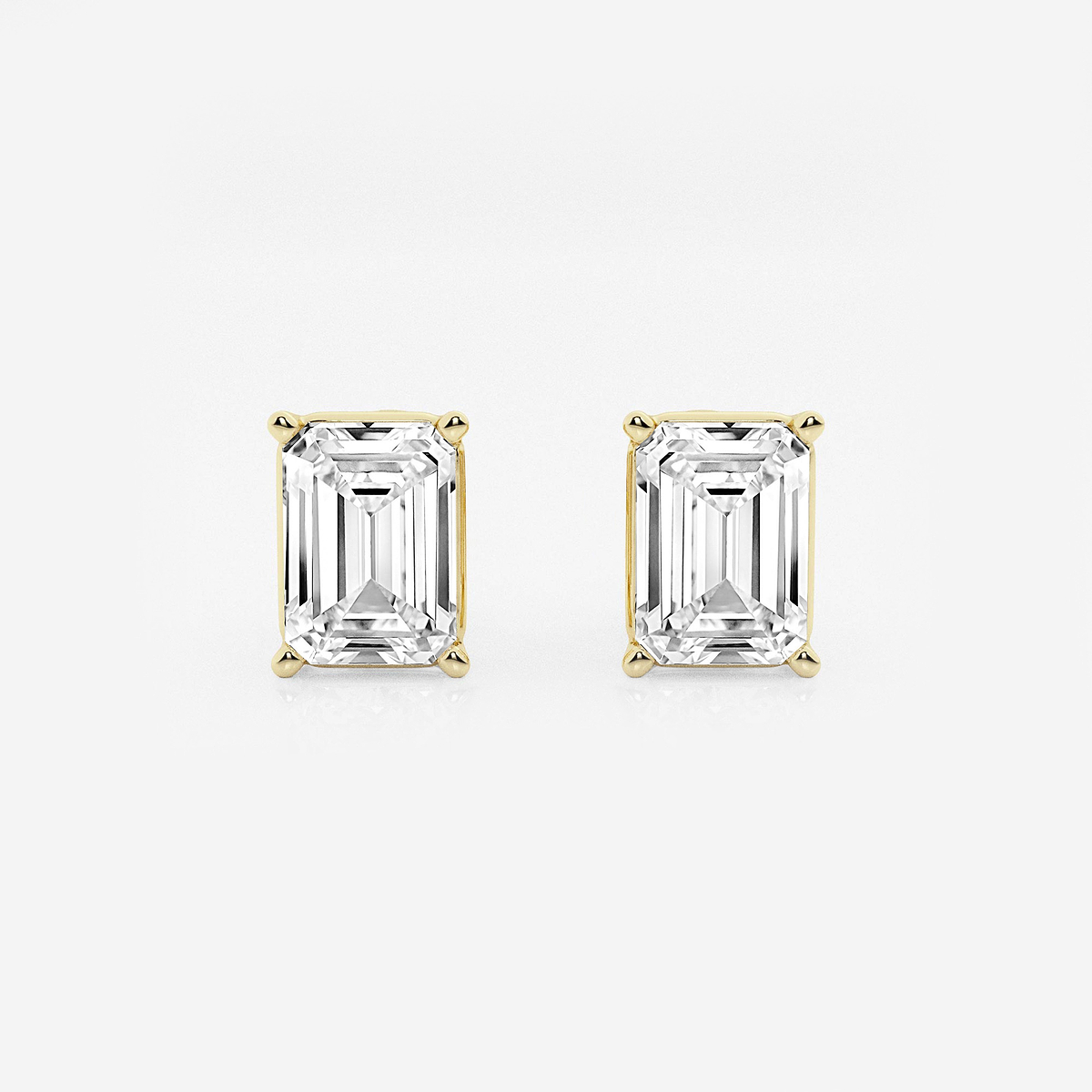 4 ctw Emerald Lab Grown Diamond Solitaire Certified Stud Earrings