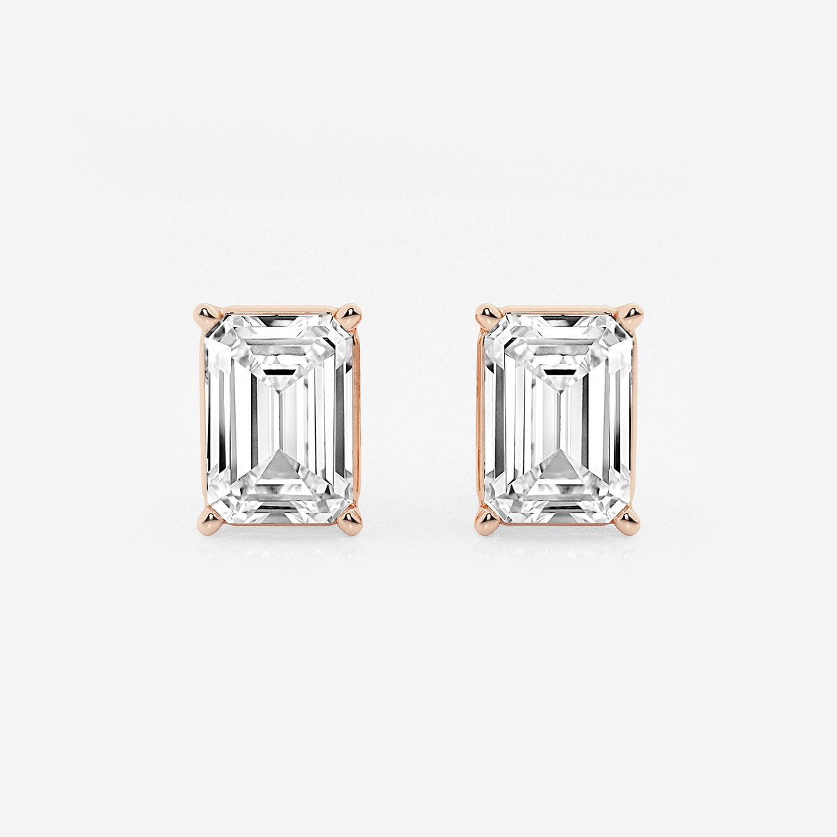 5 ctw Emerald Lab Grown Diamond Solitaire Certified Stud Earrings