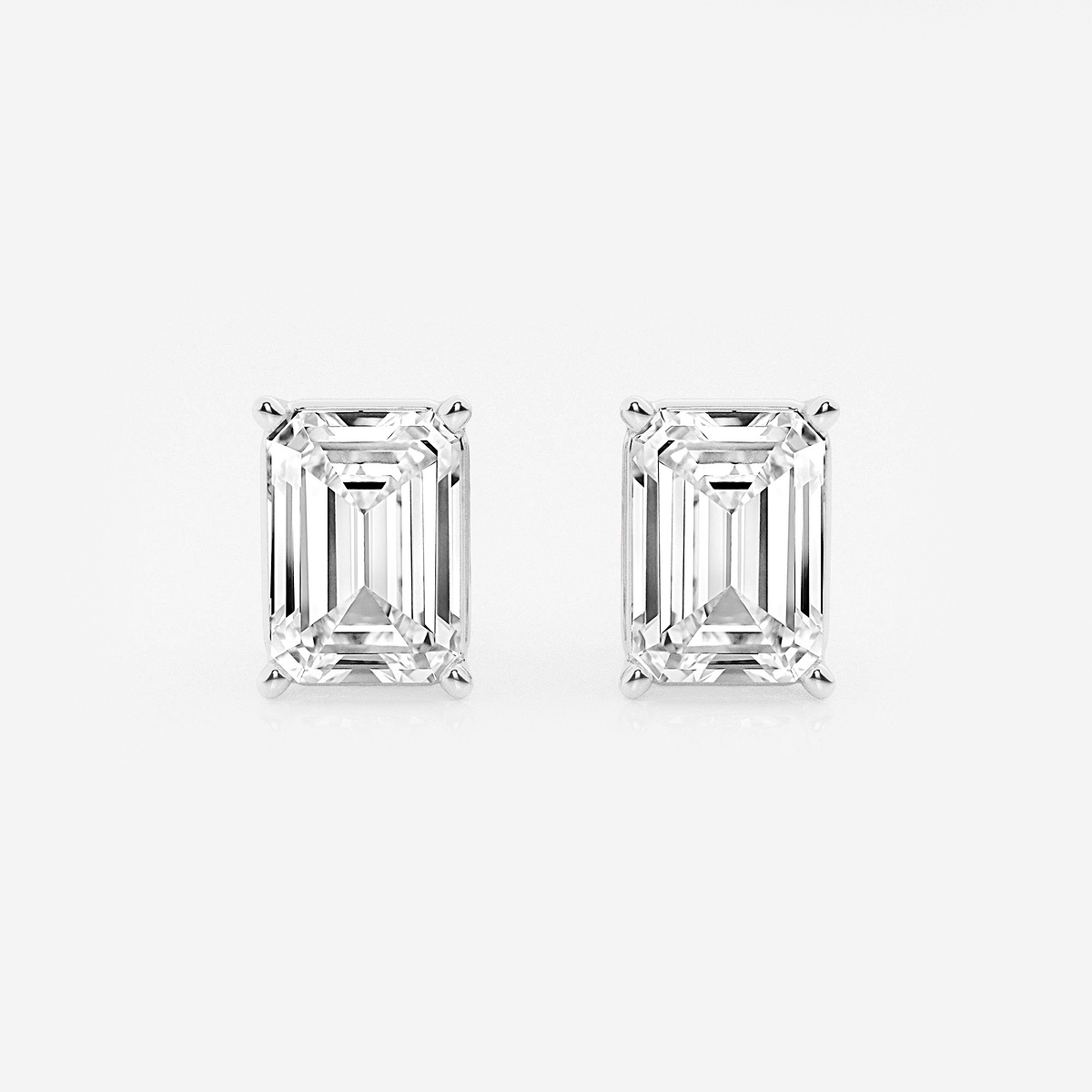 5 ctw Emerald Lab Grown Diamond Solitaire Certified Stud Earrings