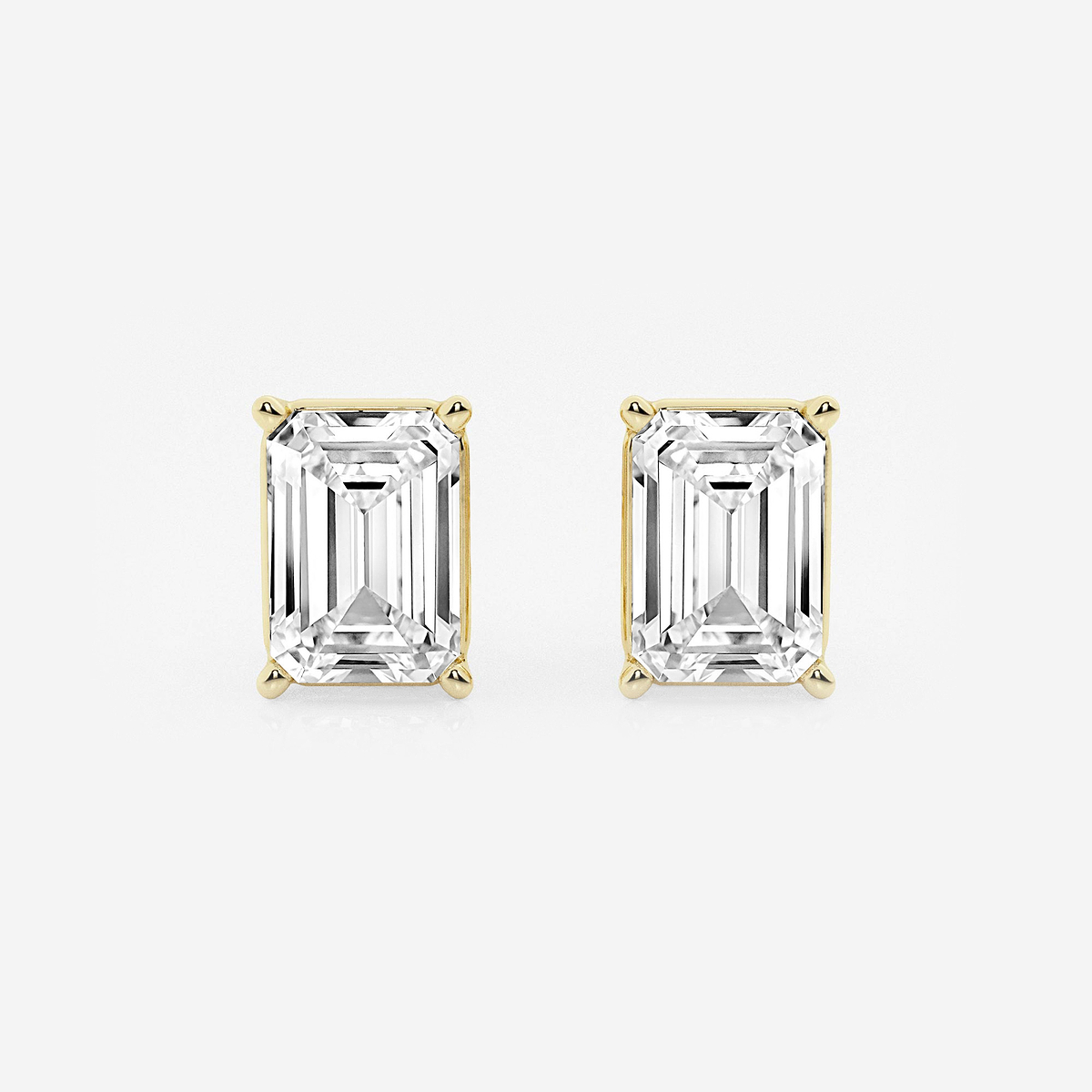 5 ctw Emerald Lab Grown Diamond Solitaire Certified Stud Earrings