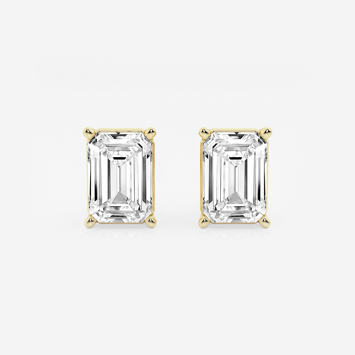 6 ctw Emerald Lab Grown Diamond Solitaire Certified Stud Earrings