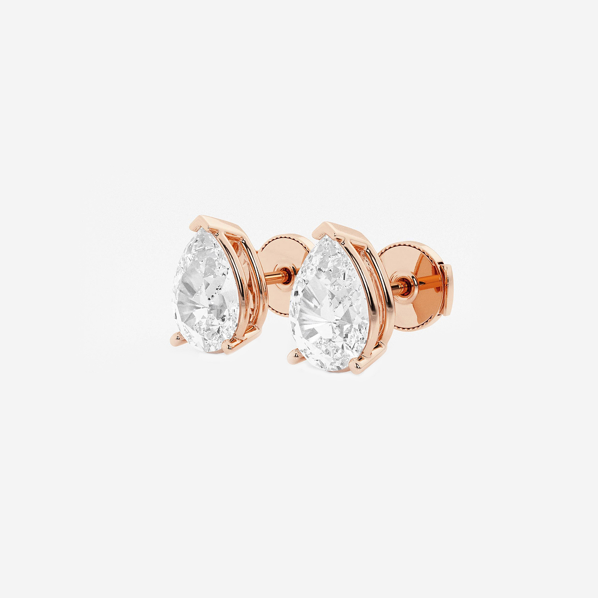 Additional Image 1 for  4 ctw Pear Lab Grown Diamond Solitaire Certified Stud Earrings