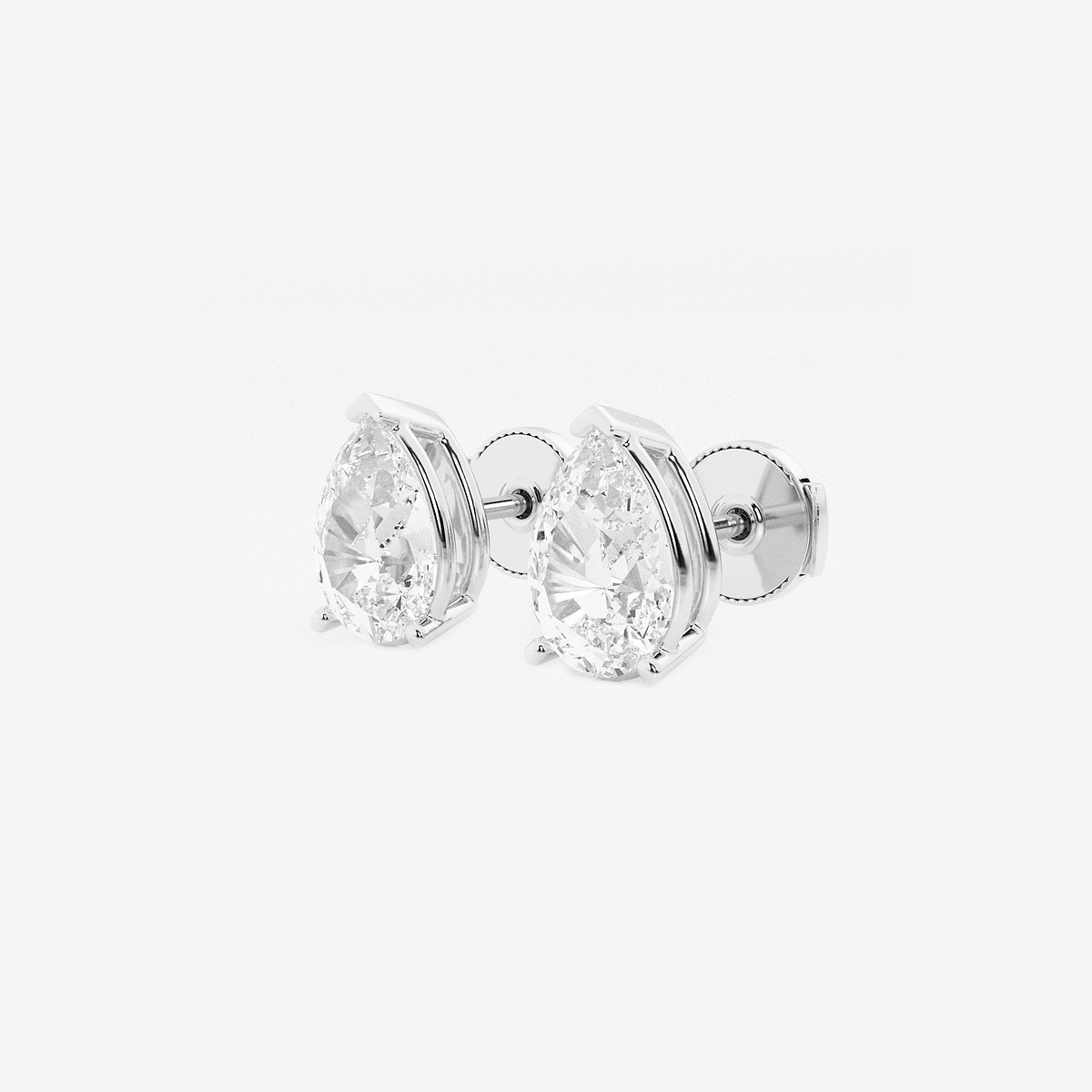 4 ctw Pear Lab Grown Diamond Solitaire Certified Stud Earrings Platinum, F, VS2
