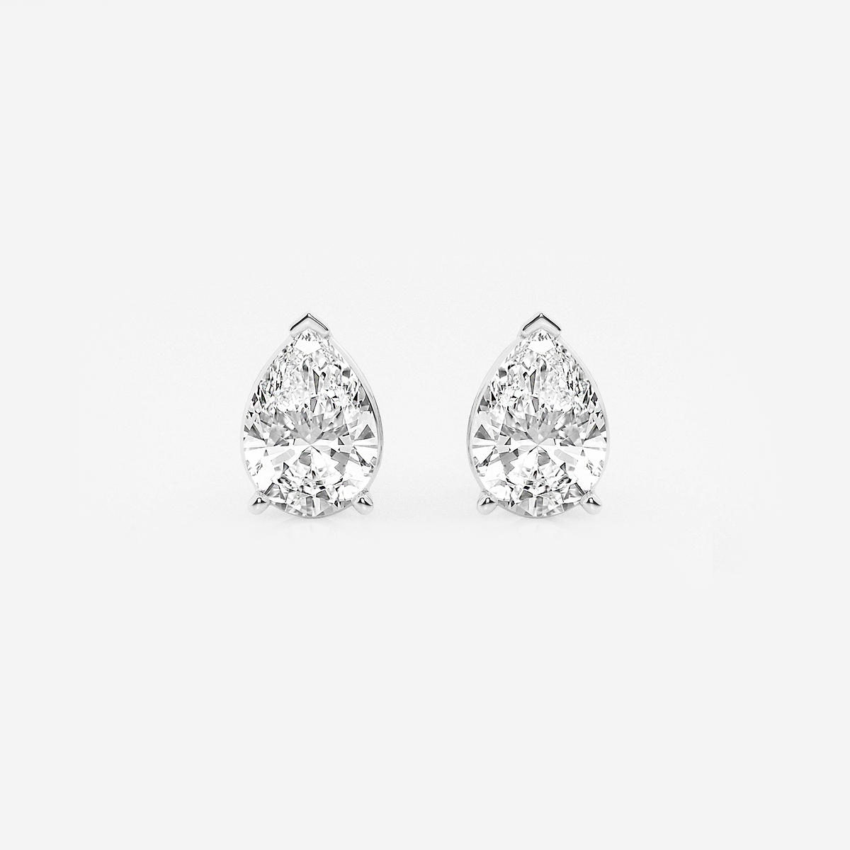 4 ctw Pear Lab Grown Diamond Solitaire Certified Stud Earrings Platinum, F, VS2