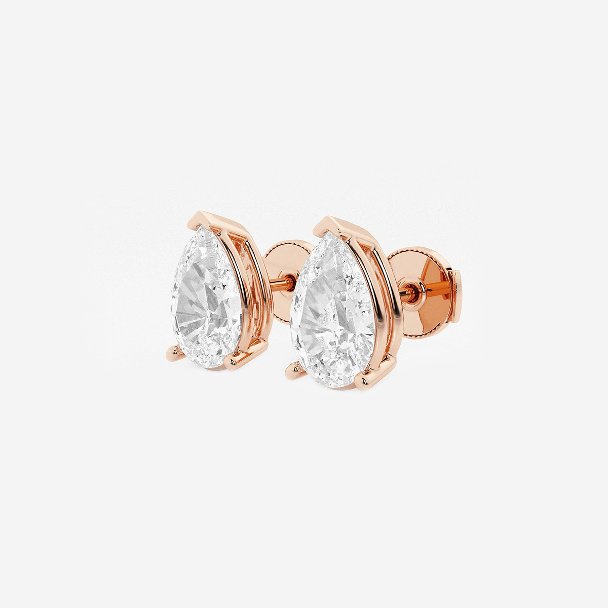 Additional Image 1 for  5 ctw Pear Lab Grown Diamond Solitaire Certified Stud Earrings