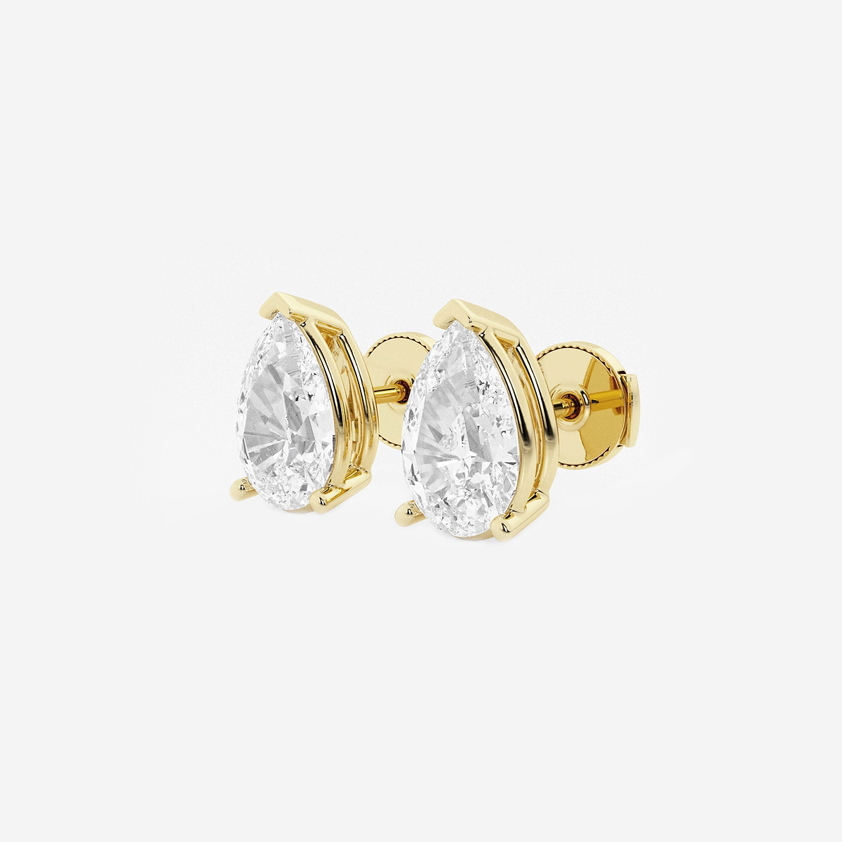 Additional Image 1 for  5 ctw Pear Lab Grown Diamond Solitaire Certified Stud Earrings