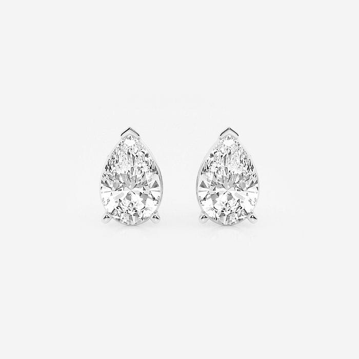 Solitaire Pear Stud Earrings