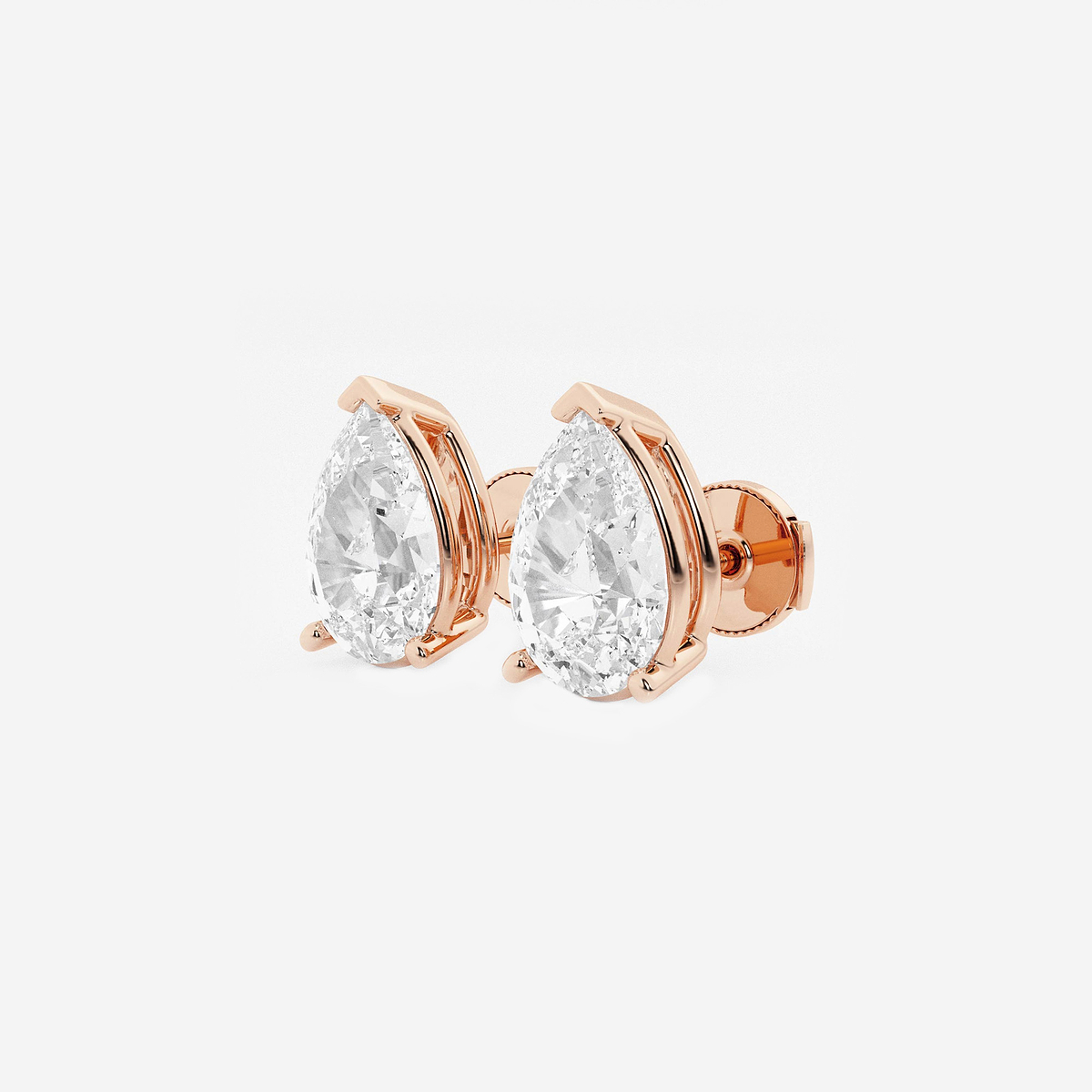 Additional Image 1 for  6 ctw Pear Lab Grown Diamond Solitaire Certified Stud Earrings
