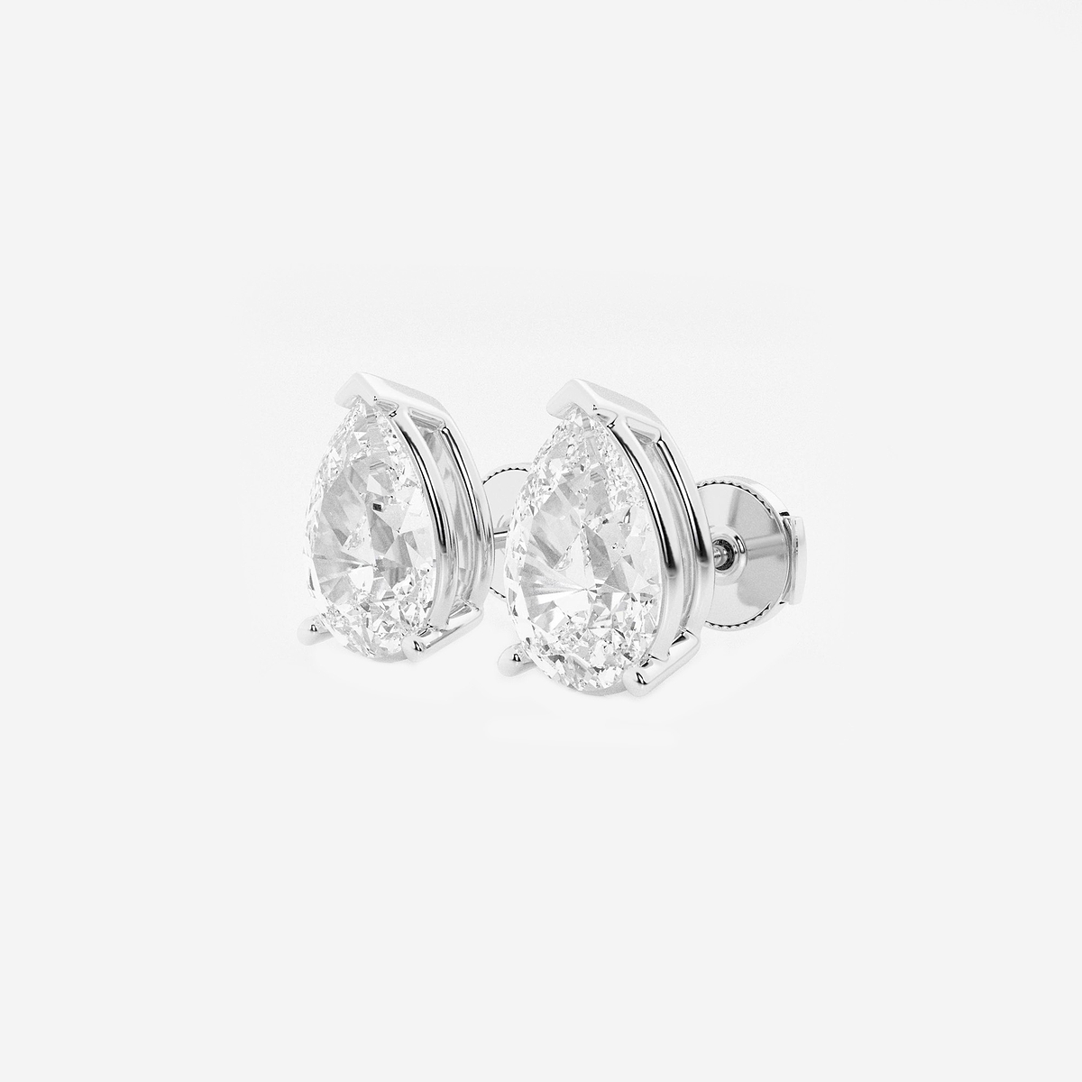 Additional Image 1 for  6 ctw Pear Lab Grown Diamond Solitaire Certified Stud Earrings