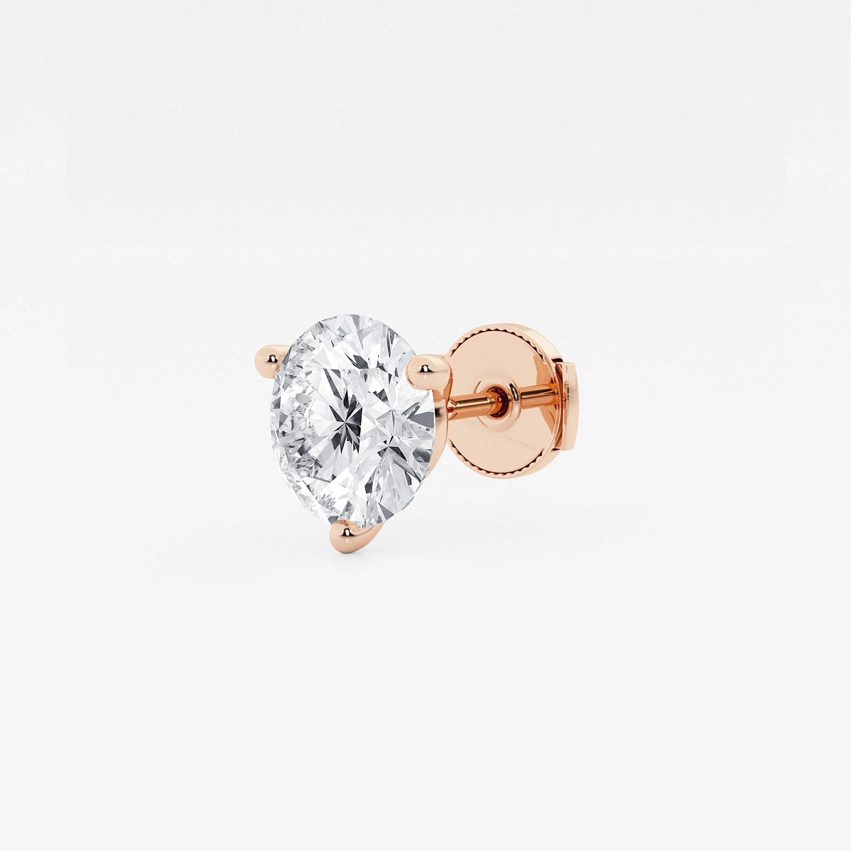 Additional Image 1 for  2 1/2 ctw Round Colorless Lab Grown Diamond Three Prong Martini Single Stud Earring