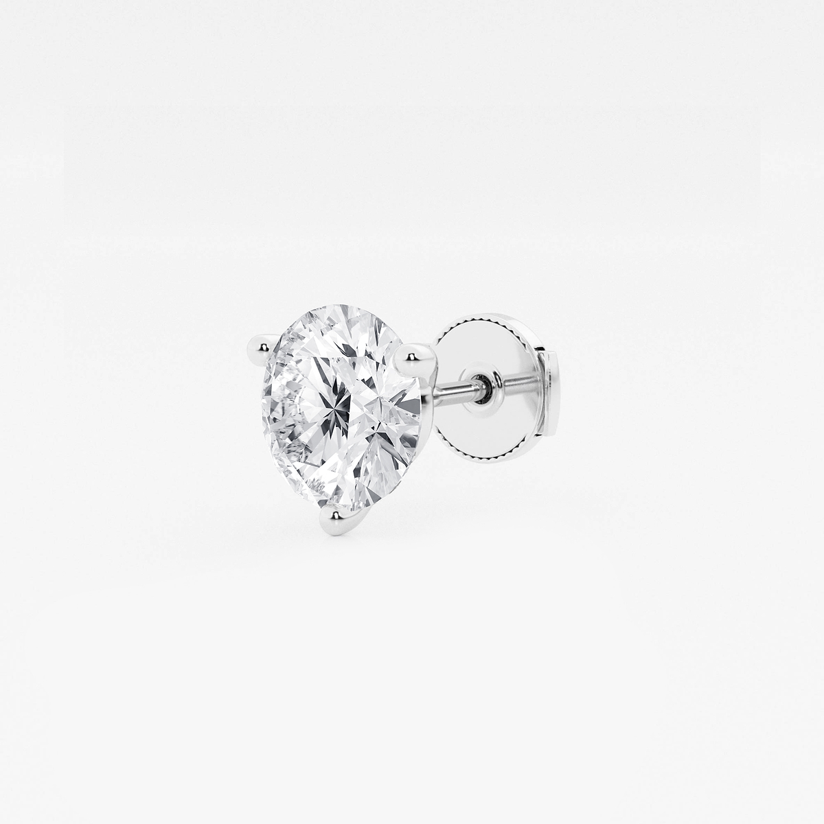 Additional Image 1 for  2 1/2 ctw Round Colorless Lab Grown Diamond Three Prong Martini Single Stud Earring