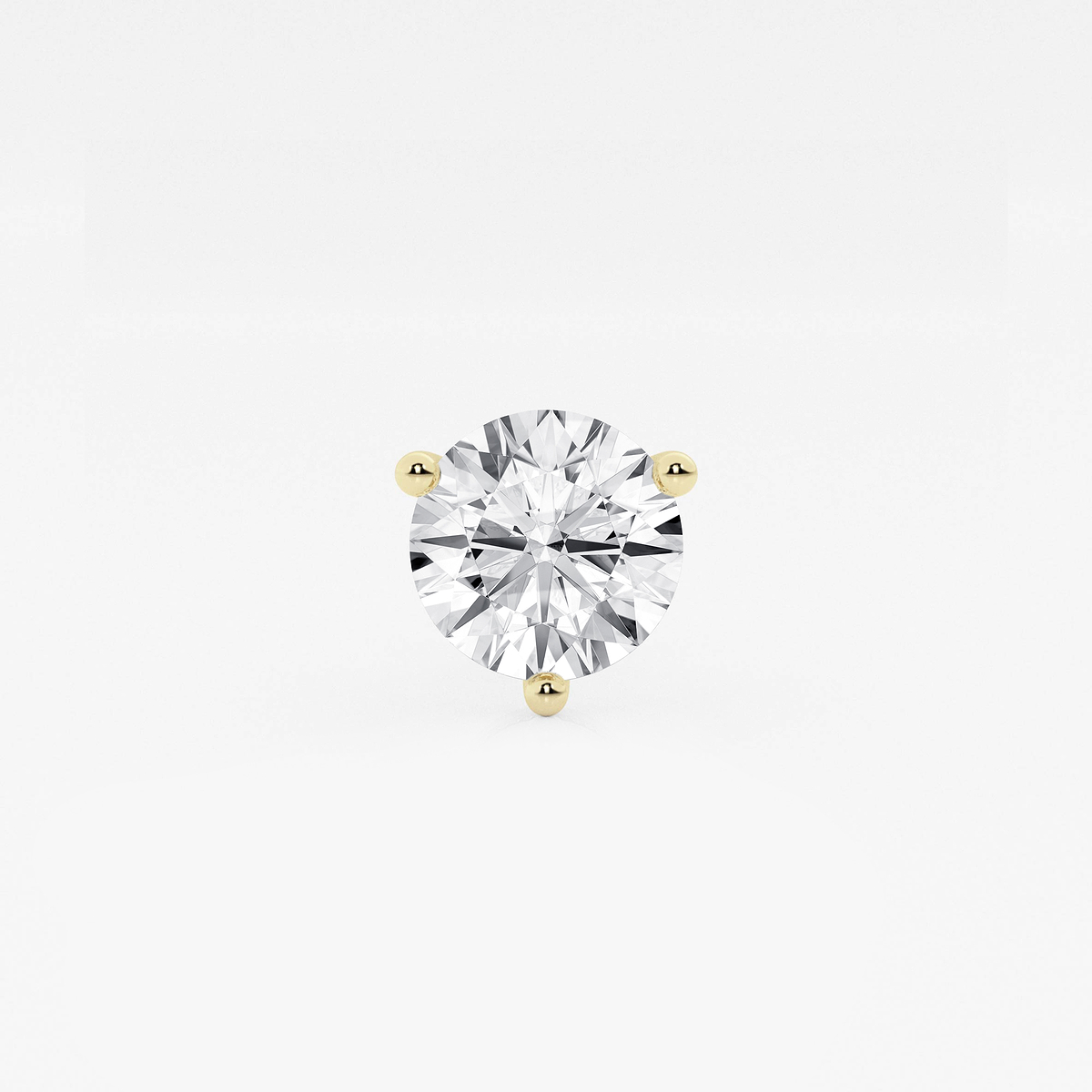2 1/2 ctw Round Colorless Lab Grown Diamond Three Prong Martini Single Stud Earring
