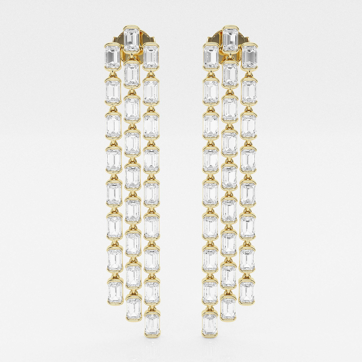 13 ctw Emerald Lab Grown Diamond Dangle Fashion Earrings