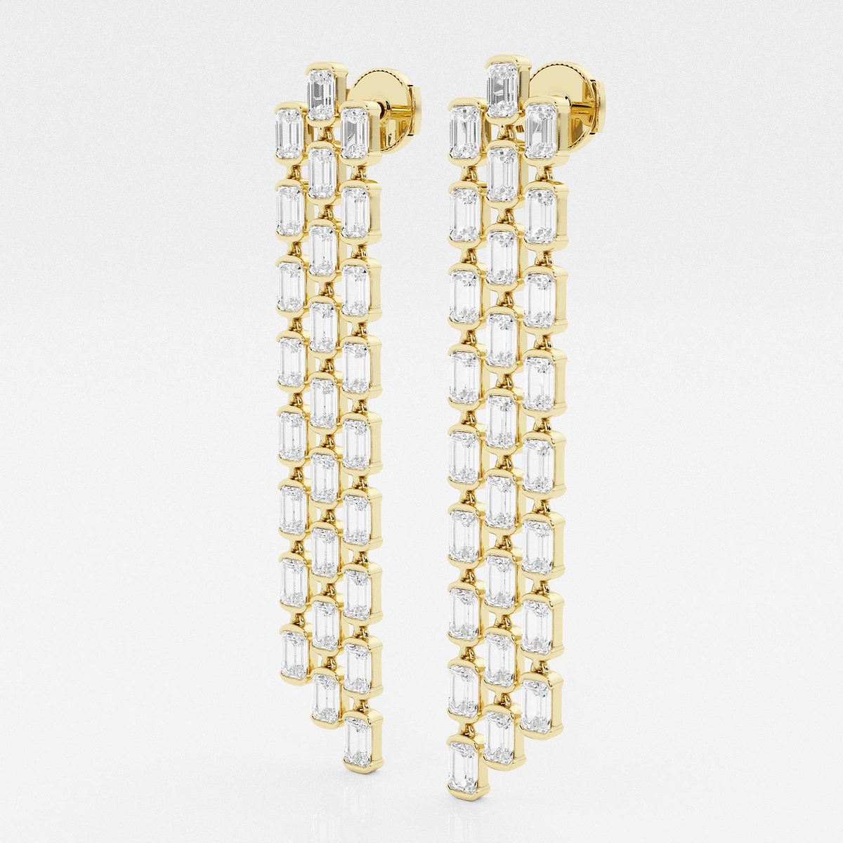 Additional Image 1 for  13 ctw Emerald Lab Grown Diamond Dangle Fashion Earrings